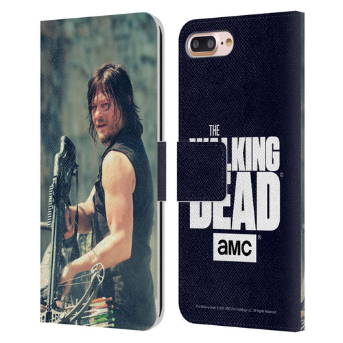 AMC The Walking Dead Daryl Dixon Archer Leather Book Wallet Case Cover For Apple iPhone 7 Plus / iPhone 8 Plus