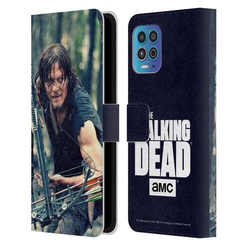 AMC The Walking Dead Daryl Dixon Lurk Leather Book Wallet Case Cover For Motorola Moto G100