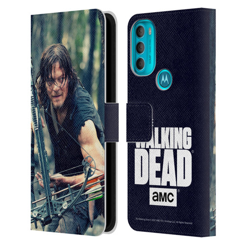 AMC The Walking Dead Daryl Dixon Lurk Leather Book Wallet Case Cover For Motorola Moto G71 5G