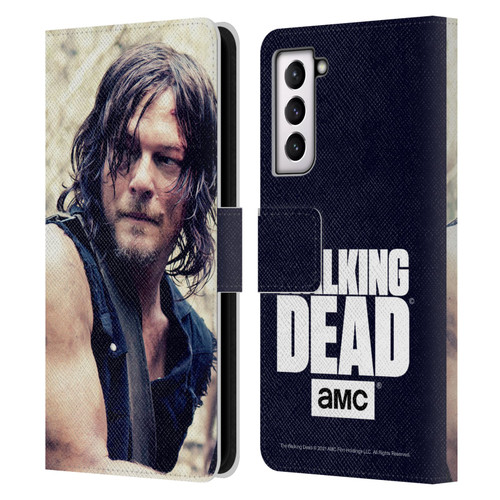 AMC The Walking Dead Daryl Dixon Half Body Leather Book Wallet Case Cover For Samsung Galaxy S21 5G