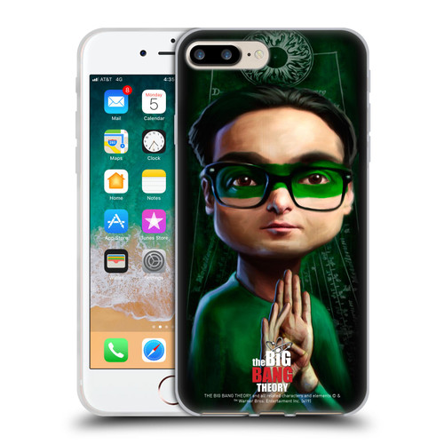 The Big Bang Theory Caricature Leonard Hofstadter Soft Gel Case for Apple iPhone 7 Plus / iPhone 8 Plus