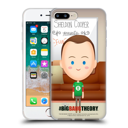 The Big Bang Theory Character Art Sheldon Soft Gel Case for Apple iPhone 7 Plus / iPhone 8 Plus