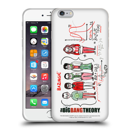 The Big Bang Theory Graphics Arts 2 Doodle Group Soft Gel Case for Apple iPhone 6 Plus / iPhone 6s Plus