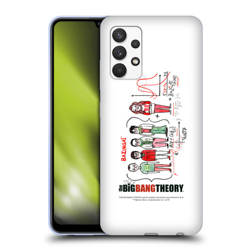 The Big Bang Theory Graphics Arts 2 Doodle Group Soft Gel Case for Samsung Galaxy A32 (2021)