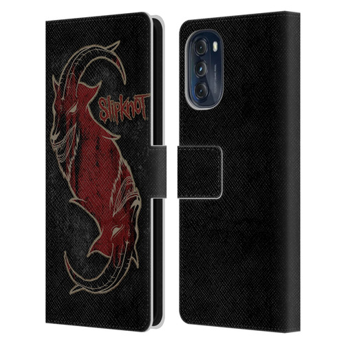 Slipknot Key Art Red Goat Leather Book Wallet Case Cover For Motorola Moto G (2022)