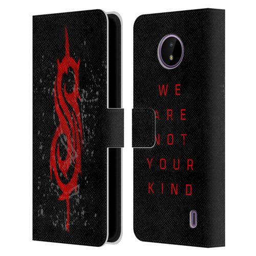 Slipknot We Are Not Your Kind Red Distressed Look Leather Book Wallet Case Cover For Nokia C10 / C20