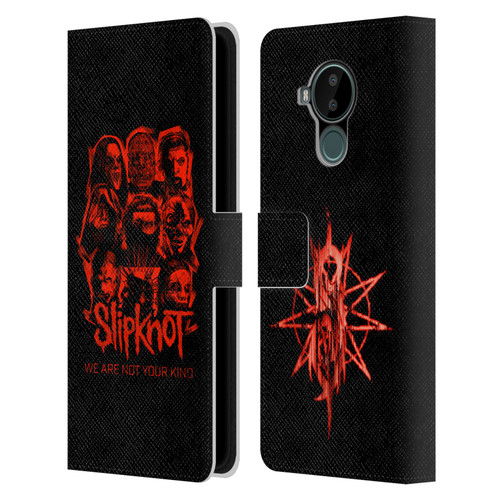 Slipknot We Are Not Your Kind Red Patch Leather Book Wallet Case Cover For Nokia C30