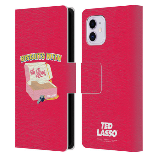Ted Lasso Season 1 Graphics Biscuits With The Boss Leather Book Wallet Case Cover For Apple iPhone 11