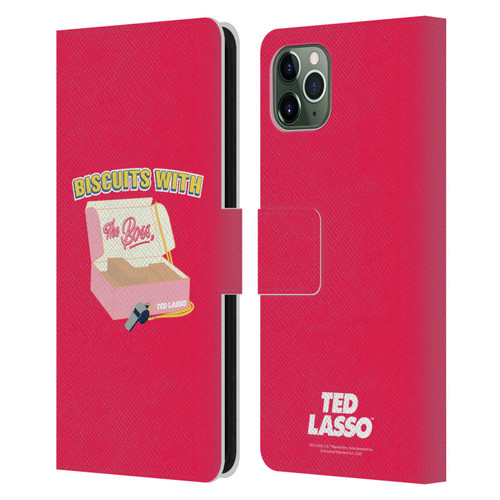 Ted Lasso Season 1 Graphics Biscuits With The Boss Leather Book Wallet Case Cover For Apple iPhone 11 Pro Max