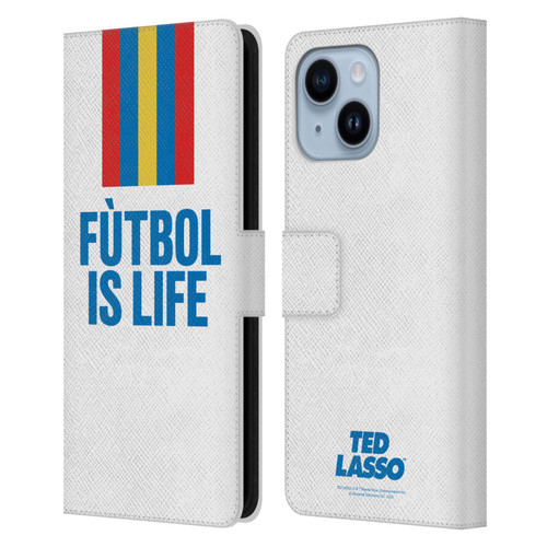 Ted Lasso Season 1 Graphics Futbol Is Life Leather Book Wallet Case Cover For Apple iPhone 14 Plus