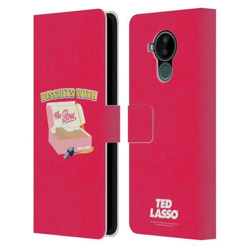 Ted Lasso Season 1 Graphics Biscuits With The Boss Leather Book Wallet Case Cover For Nokia C30