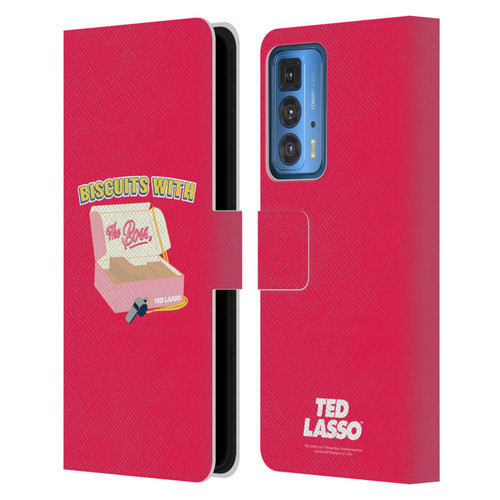 Ted Lasso Season 1 Graphics Biscuits With The Boss Leather Book Wallet Case Cover For Motorola Edge 20 Pro