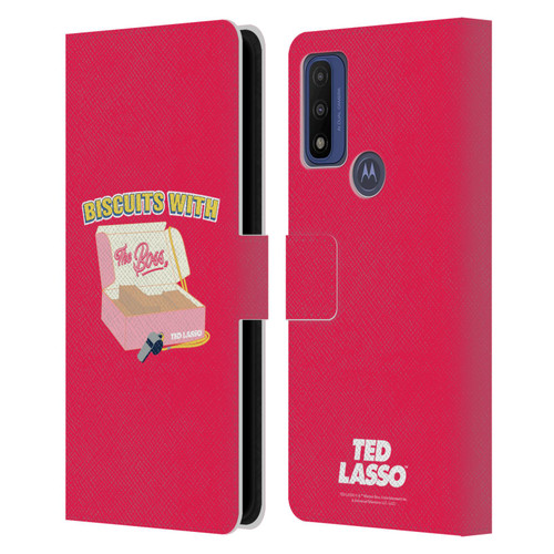 Ted Lasso Season 1 Graphics Biscuits With The Boss Leather Book Wallet Case Cover For Motorola G Pure