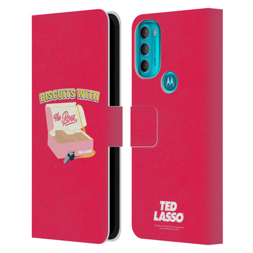 Ted Lasso Season 1 Graphics Biscuits With The Boss Leather Book Wallet Case Cover For Motorola Moto G71 5G