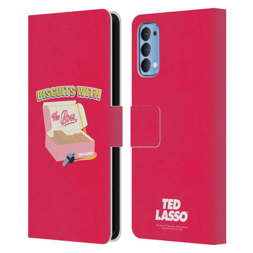 Ted Lasso Season 1 Graphics Biscuits With The Boss Leather Book Wallet Case Cover For OPPO Reno 4 5G