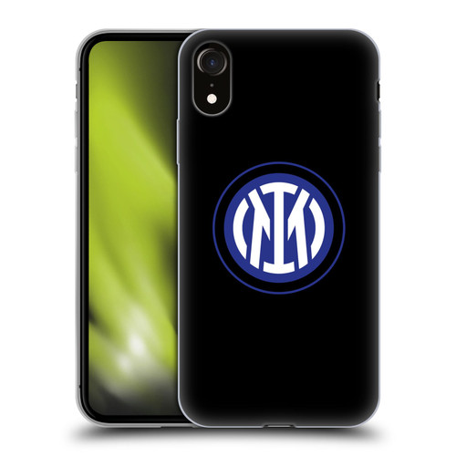 Fc Internazionale Milano Badge Logo On Black Soft Gel Case for Apple iPhone XR