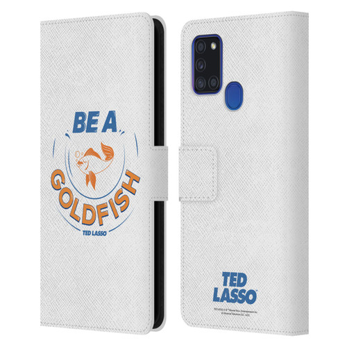 Ted Lasso Season 1 Graphics Be A Goldfish Leather Book Wallet Case Cover For Samsung Galaxy A21s (2020)