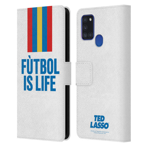 Ted Lasso Season 1 Graphics Futbol Is Life Leather Book Wallet Case Cover For Samsung Galaxy A21s (2020)
