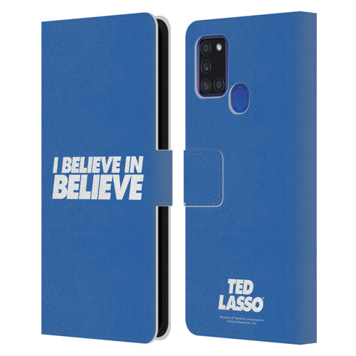 Ted Lasso Season 1 Graphics I Believe In Believe Leather Book Wallet Case Cover For Samsung Galaxy A21s (2020)