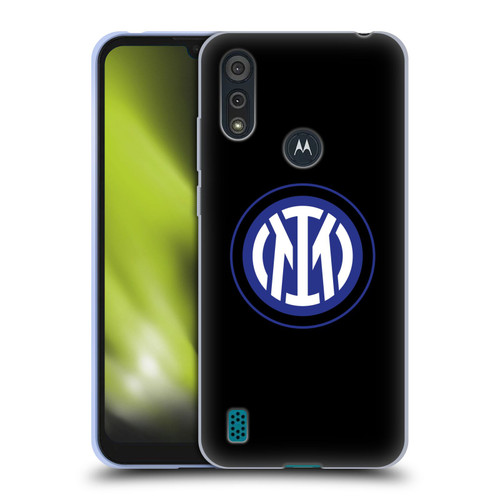 Fc Internazionale Milano Badge Logo On Black Soft Gel Case for Motorola Moto E6s (2020)