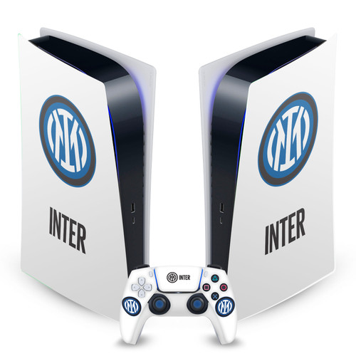 Fc Internazionale Milano Badge Logo On White Vinyl Sticker Skin Decal Cover for Sony PS5 Digital Edition Bundle