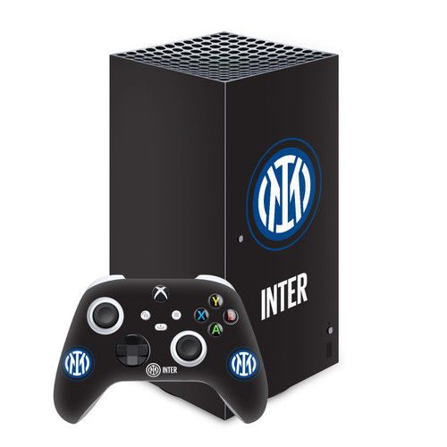 Fc Internazionale Milano Badge Logo On Black Vinyl Sticker Skin Decal Cover for Microsoft Series X Console & Controller