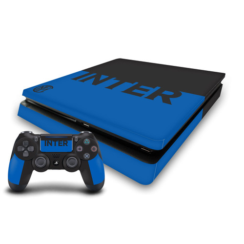 Fc Internazionale Milano Full Logo Blue and Black Vinyl Sticker Skin Decal Cover for Sony PS4 Slim Console & Controller