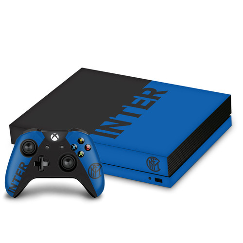 Fc Internazionale Milano Full Logo Blue and Black Vinyl Sticker Skin Decal Cover for Microsoft Xbox One X Bundle