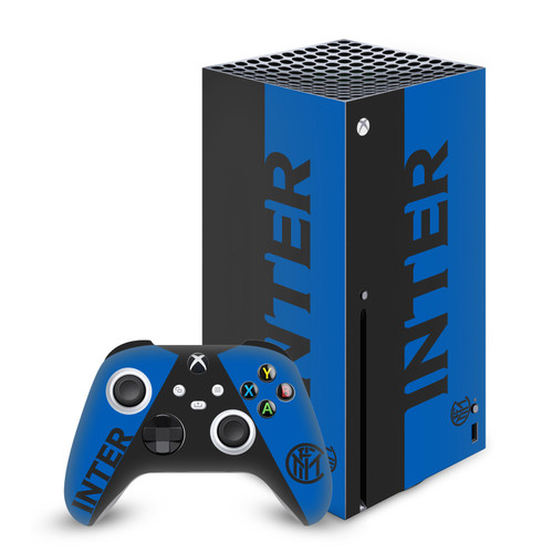 Fc Internazionale Milano Full Logo Blue and Black Vinyl Sticker Skin Decal Cover for Microsoft Series X Console & Controller