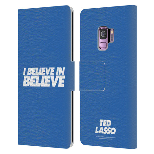 Ted Lasso Season 1 Graphics I Believe In Believe Leather Book Wallet Case Cover For Samsung Galaxy S9