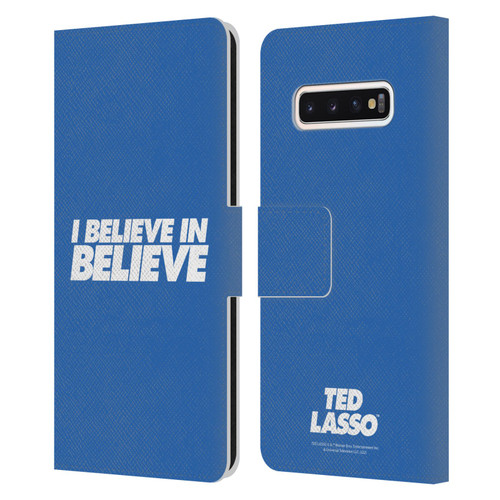 Ted Lasso Season 1 Graphics I Believe In Believe Leather Book Wallet Case Cover For Samsung Galaxy S10