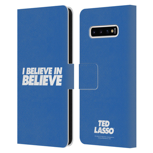 Ted Lasso Season 1 Graphics I Believe In Believe Leather Book Wallet Case Cover For Samsung Galaxy S10+ / S10 Plus