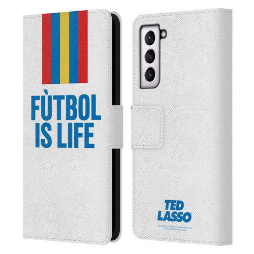 Ted Lasso Season 1 Graphics Futbol Is Life Leather Book Wallet Case Cover For Samsung Galaxy S21 5G
