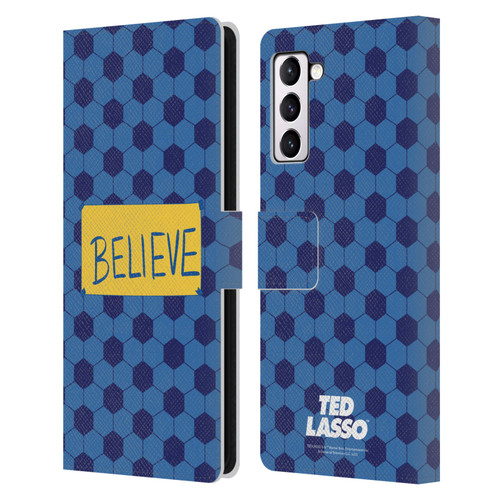 Ted Lasso Season 1 Graphics Believe Leather Book Wallet Case Cover For Samsung Galaxy S21+ 5G