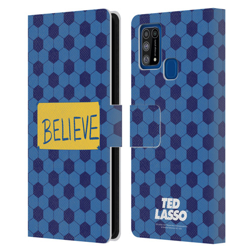 Ted Lasso Season 1 Graphics Believe Leather Book Wallet Case Cover For Samsung Galaxy M31 (2020)