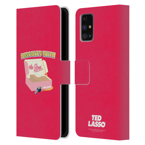 Ted Lasso Season 1 Graphics Biscuits With The Boss Leather Book Wallet Case Cover For Samsung Galaxy M31s (2020)