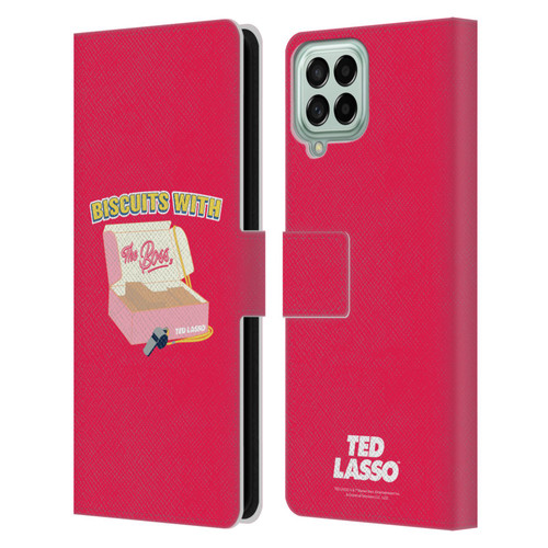 Ted Lasso Season 1 Graphics Biscuits With The Boss Leather Book Wallet Case Cover For Samsung Galaxy M53 (2022)