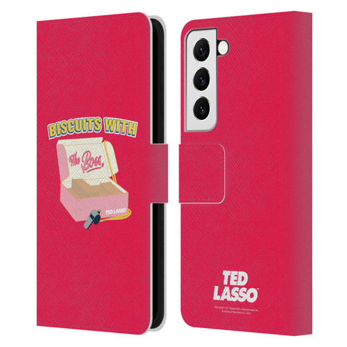 Ted Lasso Season 1 Graphics Biscuits With The Boss Leather Book Wallet Case Cover For Samsung Galaxy S22 5G