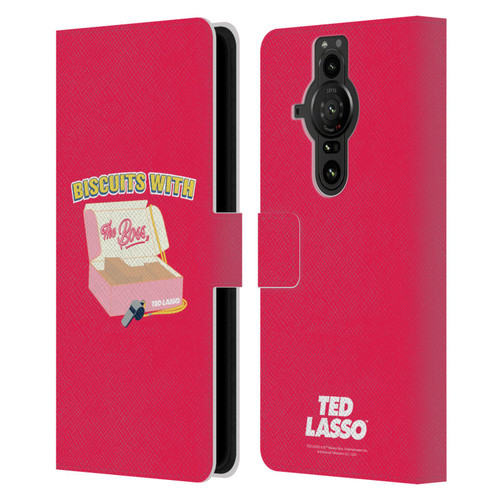 Ted Lasso Season 1 Graphics Biscuits With The Boss Leather Book Wallet Case Cover For Sony Xperia Pro-I