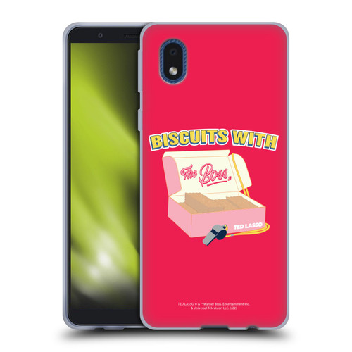 Ted Lasso Season 1 Graphics Biscuits With The Boss Soft Gel Case for Samsung Galaxy A01 Core (2020)