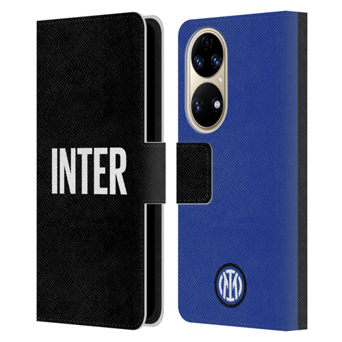 Fc Internazionale Milano Badge Inter Milano Logo Leather Book Wallet Case Cover For Huawei P50