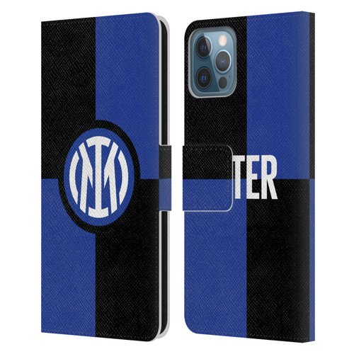 Fc Internazionale Milano Badge Flag Leather Book Wallet Case Cover For Apple iPhone 12 / iPhone 12 Pro