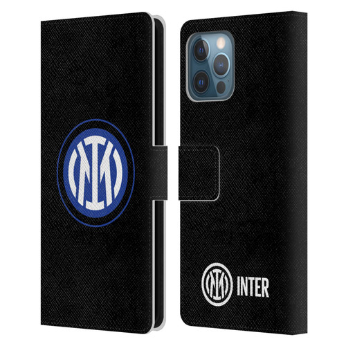 Fc Internazionale Milano Badge Logo On Black Leather Book Wallet Case Cover For Apple iPhone 12 Pro Max