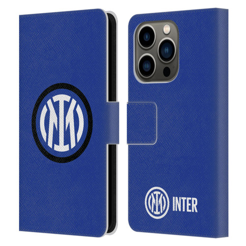 Fc Internazionale Milano Badge Logo Leather Book Wallet Case Cover For Apple iPhone 14 Pro