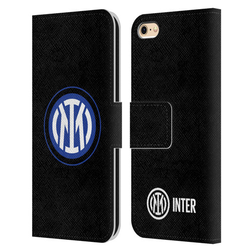 Fc Internazionale Milano Badge Logo On Black Leather Book Wallet Case Cover For Apple iPhone 6 / iPhone 6s