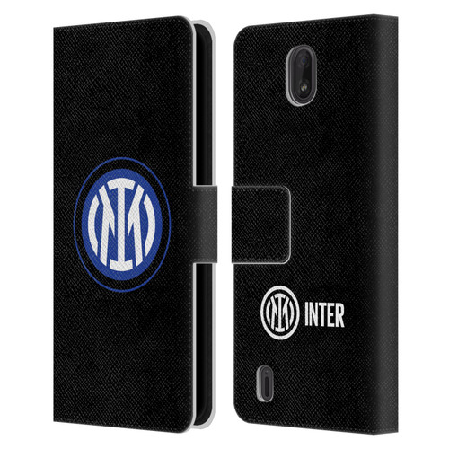 Fc Internazionale Milano Badge Logo On Black Leather Book Wallet Case Cover For Nokia C01 Plus/C1 2nd Edition