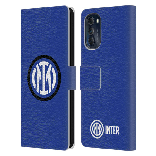 Fc Internazionale Milano Badge Logo Leather Book Wallet Case Cover For Motorola Moto G (2022)