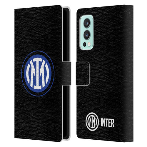 Fc Internazionale Milano Badge Logo On Black Leather Book Wallet Case Cover For OnePlus Nord 2 5G