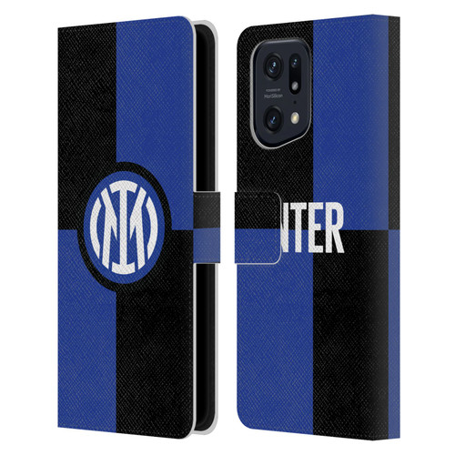 Fc Internazionale Milano Badge Flag Leather Book Wallet Case Cover For OPPO Find X5 Pro