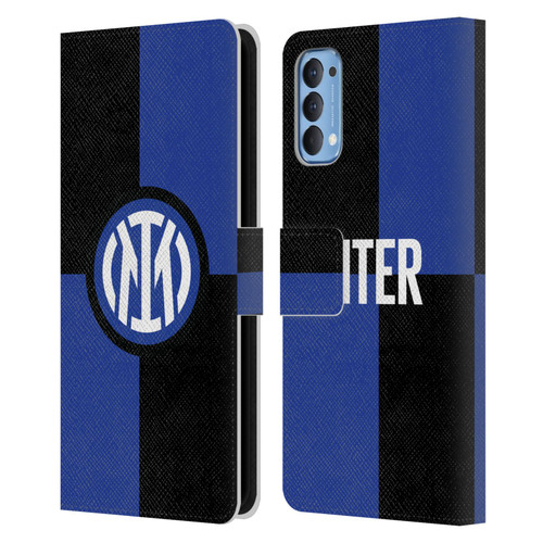 Fc Internazionale Milano Badge Flag Leather Book Wallet Case Cover For OPPO Reno 4 5G